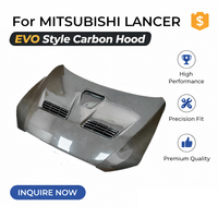 Capó de Fibra de Carbono para Mitsubishi Lancer EX EVO (2008-2017) | Reemplazo de Cofre Delantero Estilo EVO | Ajuste Estilo OEM