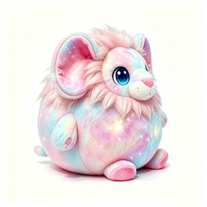 Peluche de León Galáctico Personalizado, Animal de Peluche Suave con Degradado Pastel y Destellos de Estrellas - Product Image 3