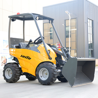 Mesin pemuat Mini hidrolik roda multifungsi, mesin muatan Backhoe 1 Ton 2 Ton 3 Ton ujung depan rendah riasan baru