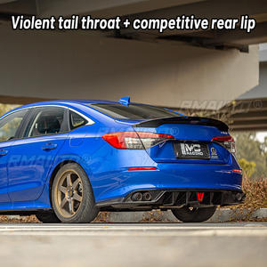Pour Honda Civic 11e génération 2022 Silencieux 4 sorties Embout d'échappement Diffuseur latéral arrière Spoiler de pare-chocs Répartiteur de tuyau d'échappement JDM - Product Image 3