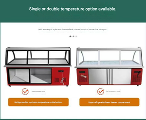 Refrigerador Comercial de Acero Inoxidable con Descongelación Automática y Enfriamiento por Aire para Exhibición de Alimentos, Vitrina Doble para Carnes y Alimentos - Product Image 2