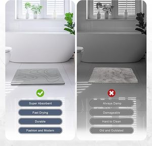 Tappetino da <span class=keywords><strong>Doccia</strong></span> <span class=keywords><strong>Antiscivolo</strong></span> in Terra Diatomacea Geyon, <span class=keywords><strong>Tappetini</strong></span> da Bagno ad Asciugatura Rapida e Assorbenti - Product Image 5