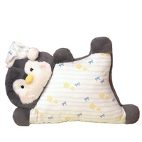 Coussin de couchage pour dortoir de filles, en coton PP et peluche courte, hauteur 31-50 cm, broderie patchwork motif ours, pour canapé, voiture, soutien lombaire