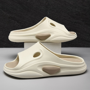 Pantuflas para Hombre con Suela de EVA Antideslizante, Sandalias Cómodas para Uso en Exteriores, Blancas y Negras, de Dos Tonos, con una Sola Correa, para Uso en el Hogar, Tallas 40, 41, 42, 43, 44, 45 - Product Image 3