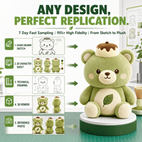 Mascotte en peluche ours Matcha Pudding, jouet en peluche personnalisé, animal en peluche, jouet doux, fabricant OEM ODM, logo personnalisé, cadeau promotionnel