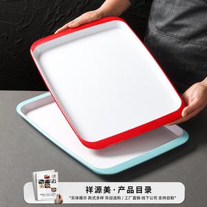 Xiangyuan <b>melamine</b> tableware <b>plates</b>, restaurant imitation porcelain rectangular serving trays, hot pot restaurant anti-drop and - Product Image 2