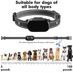 <span class=keywords><strong>Collar</strong></span> de ladridos inteligente impermeable recargable Anti ladridos <span class=keywords><strong>collar</strong></span> de entrenamiento para perros con <span class=keywords><strong>5</strong></span> sensibilidad ajustable pitido vibración choque - Product Image 6