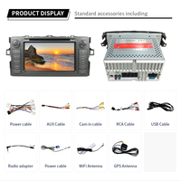 KD-7404 Autoradio 7 pouces avec écran tactile IPS pour lecteur GPS, amplificateur DSP, stéréo, Android Auto, CarPlay sans fil, OBD2 pour Auris