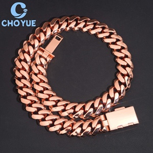 Cadena de eslabones cubanos de moissanita de 20 mm, estilo Hip Hop, de plata de ley 925 chapada en oro rosa de 18 mm, joyería Iced Out para hombre - Product Image 4