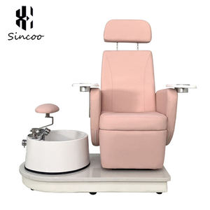 Sillón de Pedicura Eléctrico de Lujo con Asiento Giratorio, Luces LED de Colores, Base de Vidrio, Estilo Europeo, para Salón de Uñas, con Drenaje Automático - Product Image 1