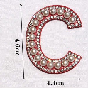 Vente chaude Strass Patch Repassage <span class=keywords><strong>Perle</strong></span> Adhésif Strass Lettre Vêtements Accessoires - Product Image 5