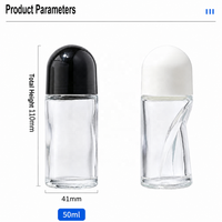 Botol Roller Kaca Bulat Berkualitas Tinggi 50ml untuk Parfum dan Minyak Atsiri dengan Logo Kustom