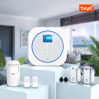 Sistem Alarm Keamanan Anti Maling Pintar Portabel CE 433 MHz Bahan ABS Tuya WiFi/GSM Merek OEM Penggunaan Rumah & Komersial PIR Motion