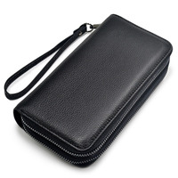 Dompet Pendek Kulit Asli Berkualitas Tinggi, Tahan Lama, dan Berkualitas Premium, Model Buka-Tutup, Kulit Sapi Full Grain untuk Pria
