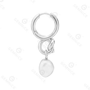 Gemnel 2024 New Arrival Fashion 18K Reasonable Price High Quality <strong>Birds</strong> <strong>Nest</strong> Knot Freshwater Pearl Hoop Earrings - Product Image 4
