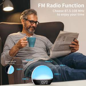 Réveil avec fonction Snooze, <span class=keywords><strong>radio</strong></span> FM, lumière de réveil et affichage numérique pour un meilleur bien-être - Product Image 4