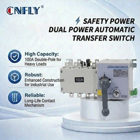 Commutateur de transfert automatique double alimentation CNFLY FL40-100/4 Type 4P 160A Monophasé 2 entrées 1 sortie ATS Certifié CE IEC 20kA de pouvoir de coupure
