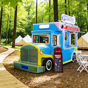 Truk Makanan Retro Baru dari Pabrik, Van Es Krim Vintage untuk Katering, Trailer Mobile Fiberglass untuk Hotdog dan Makanan Cepat Saji, Dijual - Product Image 1