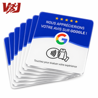 Promotion de liquidation de stocks Version allemande 12x12cm Carte NFC à puce Plaque de commentaires Google Autocollant NFC pour réseaux sociaux Instagram Facebook