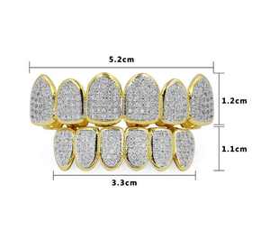 BES S925, Joyería Dental de Plata de Ley Chapada en Oro con Moissanita de Corte Ovalado, Grillz para Dientes Superiores e Inferiores, Estilo Hip Hop para Hombre, para Halloween - Product Image 6