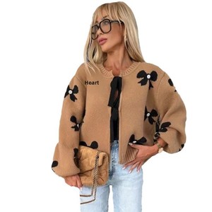 Neue Europäisch-Amerikanische Strickjacke aus Acryl mit Neckholder-Schleifendetail, Herbstmode im Instagram-Stil, Schicke Streetwear - Product Image 5