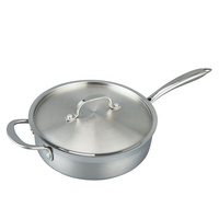 Set Peralatan Masak Stainless Steel OEM ODM Kustom 10pcs Set Panci dan Wajan dengan Pengukus Grosir Panci Masak Dapur Alas Tebal