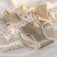 I-0506 6 pièces/lot sous-vêtements en pur coton mignon noeud doux respirant slips mignon jeune culotte solide fille enfants vêtements