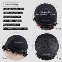 Wig rambut pendek ikal Afro populer wig rambut manusia grosir Wig keriting ikal afro rambut manusia untuk WANITA HITAM