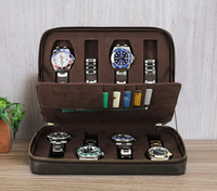 GA153 étui de voyage pour montre personnalisé en cuir vintage de haute qualité portable pour hommes avec boîte à logo étuis souples de luxe