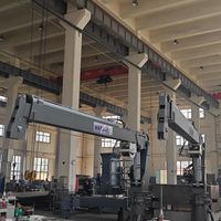 Grue de pont marine robuste toutes saisons, équipement hydraulique de levage de navires pour bateaux de pêche et opérations de manutention de marchandises portuaires