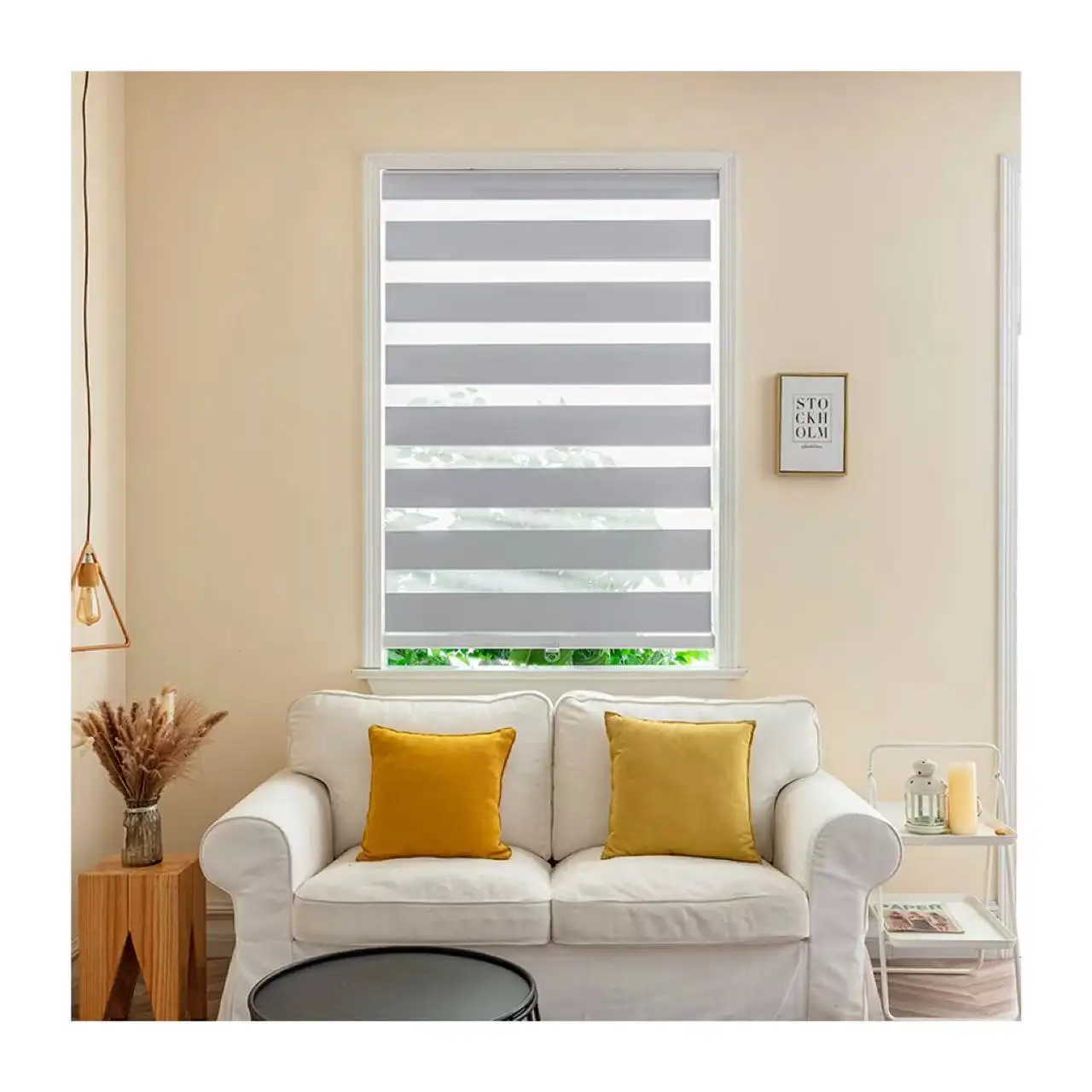 Customized size for Indoor window blackout and waterproof cheap cordless zebra blinds for home decoration