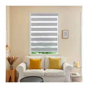 Customized Size For Indoor Window Blackout And Waterproof Cheap Cordless Zebra Blinds For Home Decoration