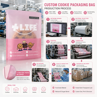 Bolsas de Galletas Transparentes Pequeñas con Sellado Térmico, Impresión Personalizada, Laminadas, Reutilizables, de Grado Alimenticio, Empaque Individual para Galletas