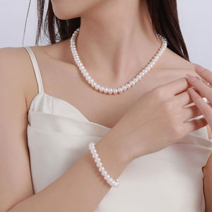 มีจำหน่ายทั้งสำหรับผู้ชายและผู้หญิง สร้อยคอและกำไลข้อมือเงินแท้ 925 ประดับมุก - Product Image 6