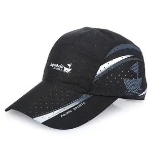 Zomer Microfiber Gedrukt Logo Custom 5 Panelen Baseball Hoeden Sport Running Mesh Caps