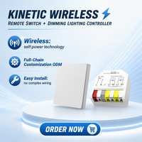 Unidad de Control de Iluminación Autoalimentada sin Cables, Interruptor de Pared con Control Remoto, Regulador de Luz Interior de 220v, Interruptor de Encendido/Apagado de Pared