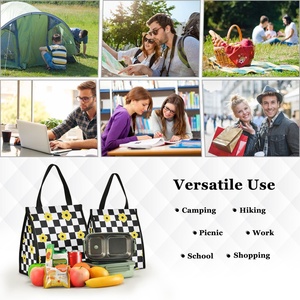 Lot de 6 sacs isothermes réutilisables Aloha, design floral hawaïen personnalisé, 20L, pour l'école, le bureau, les pique-niques en plein air - Product Image 5