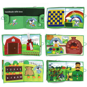 Livre en tissu <span class=keywords><strong>feutre</strong></span> personnalisé et écologique <span class=keywords><strong>pour</strong></span> bébé avec fermeture à bouton <span class=keywords><strong>pour</strong></span> 6 à <span class=keywords><strong>12</strong></span> <span class=keywords><strong>mois</strong></span> livre d'apprentissage précoce - Product Image 6