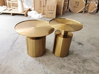 Table d'appoint en métal marbre noir
