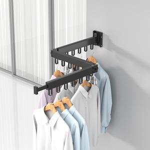 Cintre mural en aluminium pliable pour le séchage des vêtements Extérieur Intérieur Pas de rouille Tour de <span class=keywords><strong>linge</strong></span> fixe Anneau rotatif simple - Product Image 5