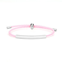 Bracelet en corde noire gravé personnalisé, en acier inoxydable, réglable, pour homme et femme, cadeau