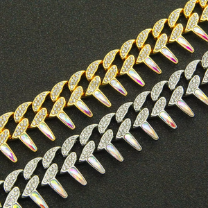 Hip Hop Full Thorned Colored <b>Cuban</b> <b>Chain</b> Bracelet New Nightclub Bracelet Tanjing - Product Image 3