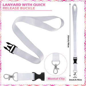 Cordon de cou vierge blanc pour sublimation, idéal pour la personnalisation, pour cadeaux d'Halloween et de Noël, porte-clés, porte-cartes et porte-badges - Product Image 2