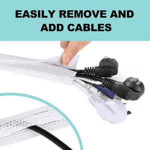 Funda de cable trenzado blanco de 6,6 pies y 2/3 pulgadas Protector de cable flexible de nailon y PE para computadora y automotriz - Product Image 5