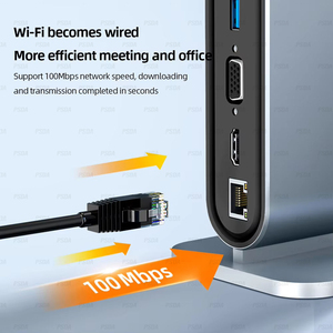 12in1 Docking Station PD 100W USB C <span class=keywords><strong>HUB</strong></span> Loại C để hdtv-tương thích bộ chuyển đổi 4K 30Hz VGA RJ45 USB 3.0 <span class=keywords><strong>Hub</strong></span> USB Splitter cho Macbook - Product Image 5