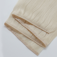 Luxsea Cheveux Humains Remy, Trame Effilée Décolorée Double Drawn, Micro-Link Invisible en PU, Cheveux Vierges Européens Russes pour Salon