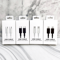 Cable de Carga USB Tipo-C a Tipo-C para Teléfono Móvil V8, 5V 2A, Transferencia de Datos, Caja de Empaque, Cables de Datos, Carga Rápida