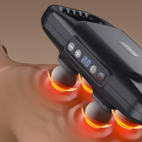 Pistolet fascial sans fil à forte puissance Machine de massage des jambes Vibrateur à six têtes Masseur de chaleur pour le bas du dos pour la circulation et la relaxation