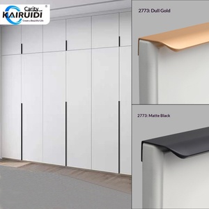 Versteckter Griff aus Aluminiumlegierung, Moderner Minimalistischer Luxus-Schrankgriff, Schubladengriff, Türgriff ohne Bohren, Langer Verdeckter Griff in Schwarz - Product Image 5