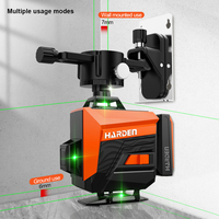Niveau laser HARDEN 360 degrés 4D16 lignes intérieur/extérieur 3.7V 635nm portée 100FT ligne rouge double laser de nivellement